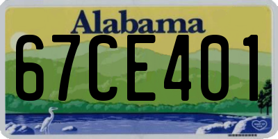 AL license plate 67CE401