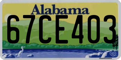 AL license plate 67CE403