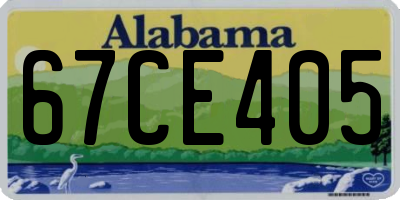 AL license plate 67CE405