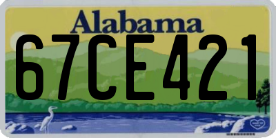 AL license plate 67CE421