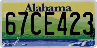 AL license plate 67CE423