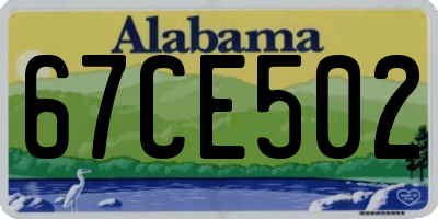 AL license plate 67CE502