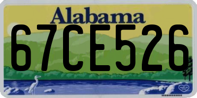 AL license plate 67CE526