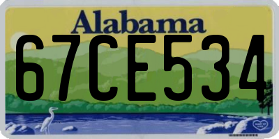AL license plate 67CE534