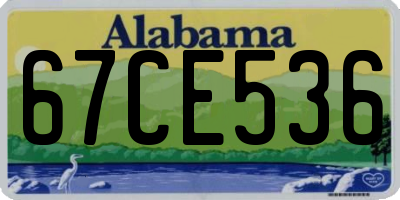 AL license plate 67CE536