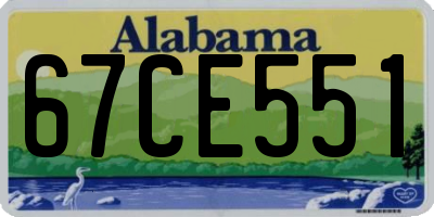 AL license plate 67CE551