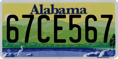AL license plate 67CE567