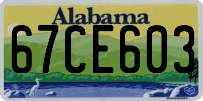 AL license plate 67CE603