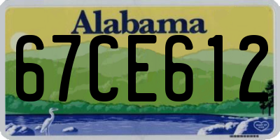 AL license plate 67CE612