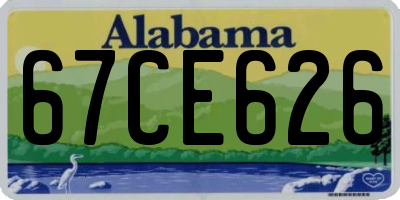 AL license plate 67CE626