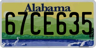 AL license plate 67CE635