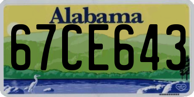 AL license plate 67CE643