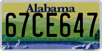 AL license plate 67CE647