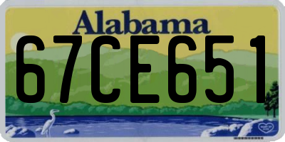AL license plate 67CE651