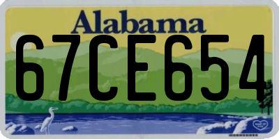 AL license plate 67CE654