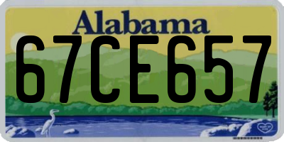 AL license plate 67CE657
