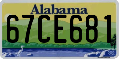 AL license plate 67CE681