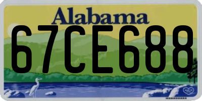AL license plate 67CE688