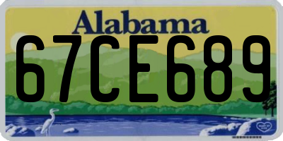 AL license plate 67CE689