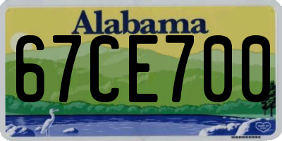 AL license plate 67CE700