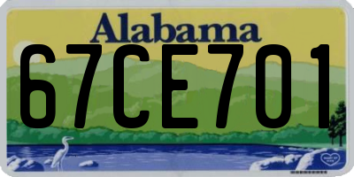 AL license plate 67CE701