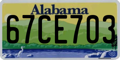 AL license plate 67CE703