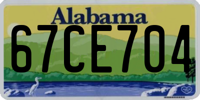 AL license plate 67CE704