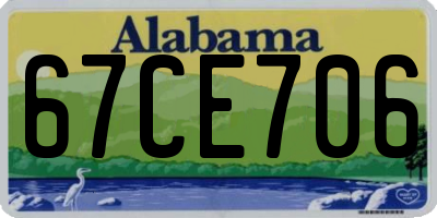 AL license plate 67CE706