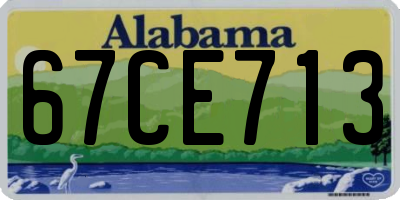 AL license plate 67CE713
