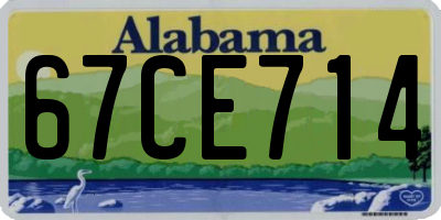 AL license plate 67CE714