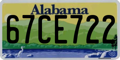 AL license plate 67CE722