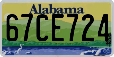 AL license plate 67CE724