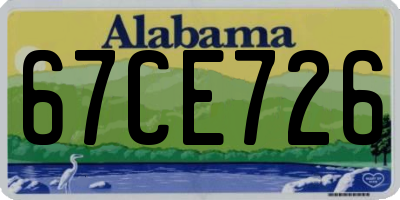 AL license plate 67CE726