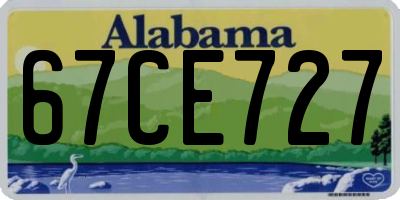 AL license plate 67CE727
