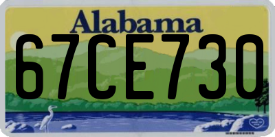 AL license plate 67CE730