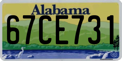 AL license plate 67CE731