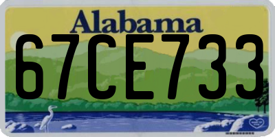 AL license plate 67CE733