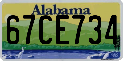 AL license plate 67CE734