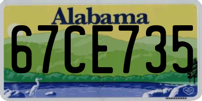 AL license plate 67CE735