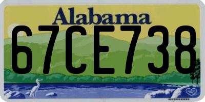 AL license plate 67CE738