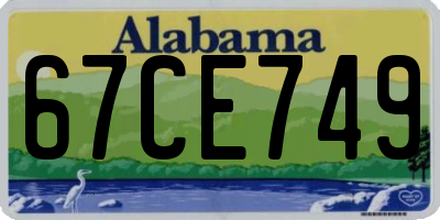 AL license plate 67CE749
