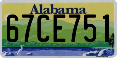 AL license plate 67CE751