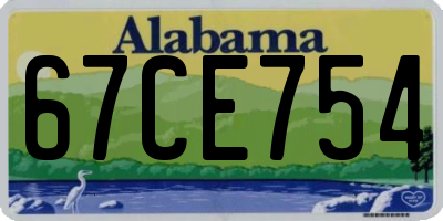 AL license plate 67CE754