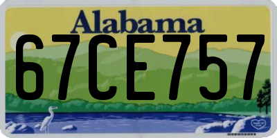 AL license plate 67CE757