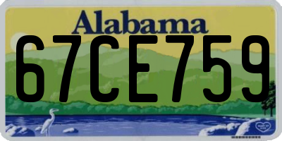 AL license plate 67CE759