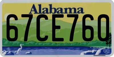 AL license plate 67CE760