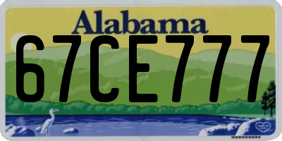 AL license plate 67CE777