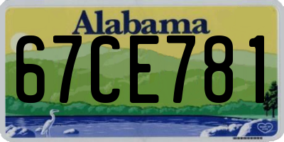 AL license plate 67CE781