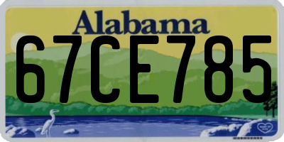 AL license plate 67CE785
