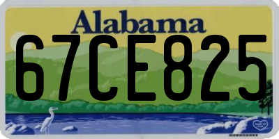 AL license plate 67CE825